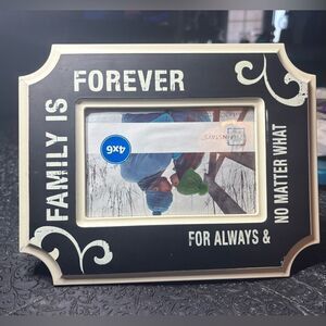 New! 4 x 6 Family is Forever Black Mainstays Picture Frame